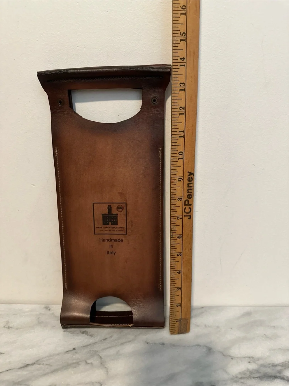 Manicomio Italia Leather Wine Bottle Carrier Non Siamo Gente Normale Tuscany